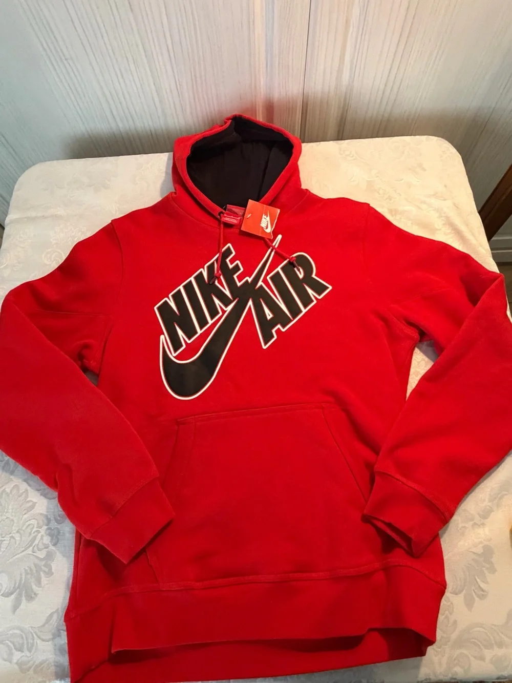 Nike Red Hoodie with Black Nike Air Logo